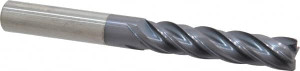 Accupro 7/16" Diam 4 Flute Solid Carbide 0.015" Chamfer Width Corner Chamfer End Mill AlTiN Finish, 4" OAL, 2" LOC, 7/16" Shank Diam, Variable° Helix, RH Cut, RH Flute, Centercutting 446L4375C11 - 84328020