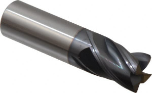Accupro 3/4" Diam 4 Flute Solid Carbide 0.02" Chamfer Width Corner Chamfer End Mill AlTiN Finish, 3" OAL, 1" LOC, 3/4" Shank Diam, Variable° Helix, RH Cut, RH Flute, Centercutting 446TS7500C11 - 82892407