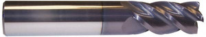 Accupro 3/4" Diam 4 Flute Solid Carbide 0.01" Corner Radius End Mill AlTiN Finish, 6" OAL, 2" LOC, 3/4" Shank Diam, 40° Helix, RH Cut, RH Flute, Centercutting 12183628 - 08487910