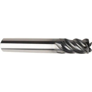 ARCH ATS 1/4" Diam 5 Flute Solid Carbide 0.02" Corner Radius End Mill AlCrN Finish, 2" OAL, 1/2" LOC, 1/4" Shank Diam, Variable° Helix, RH Cut, RH Flute, Centercutting 520-2500-020 - 57470064