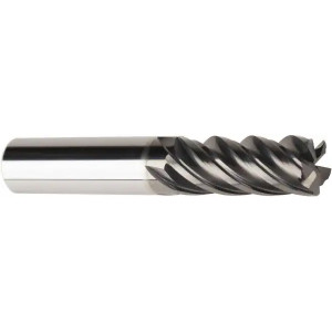 ARCH ATS 1/2" Diam 5 Flute Solid Carbide 0.03" Corner Radius End Mill AlCrN Finish, 3" OAL, 1-1/2" LOC, 1/2" Shank Diam, Variable° Helix, RH Cut, RH Flute, Centercutting 764-5000-030 - 57469827
