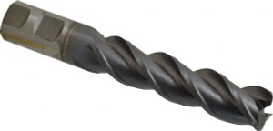 Cleveland 1" Diam 3 Flute Powdered Metal 0.12" Corner Radius End Mill TiCN Finish, 6-1/2" OAL, 4" LOC, 1" Shank Diam, 42° Helix, RH Cut, RH Flute, Centercutting C40369 - 00394874