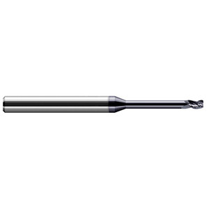 Harvey Tool Corner Radius & Corner Chamfer End Mills, Mill Diameter (Decimal Inch): 0.0250, End Type: Corner Radius, Corner Radius (Decimal Inch): 0.0050, Number of Flutes: 3, Material: Solid Carbide, Finish/Coating: AlTiN 38325-C3 - 58155110