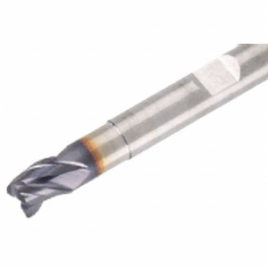 Iscar 3/8" Diam 3 Flute Solid Carbide Corner Chamfer End Mill TiAlN Finish, 2-1/2" OAL, 0.437" LOC, 3/8" Shank Diam, 38° Helix, RH Cut, RH Flute, 0.87" Extended Reach 5620945 - 81929424