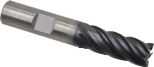 Kennametal 1/2" Diam 5 Flute Solid Carbide 0.015" Corner Radius End Mill AlTiN Finish, 3" OAL, 1-1/4" LOC, 1/2" Shank Diam, Variable° Helix 4048725 - 45184231