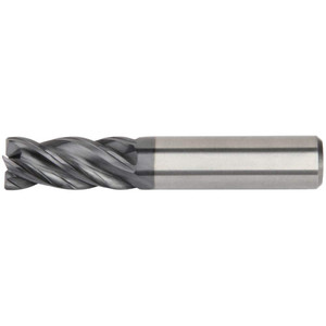 Kennametal 5/8" Diam 4 Flute Solid Carbide 0.03" Corner Radius End Mill AlTiN Finish, 5" OAL, 2-1/4" LOC, 5/8" Shank Diam, 36° Helix, RH Cut, RH Flute, Centercutting 6676439 - 99991689