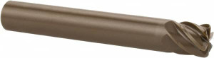 Kennametal 3/8" Diam 6 Flute Ceramic 0.047" Corner Radius End Mill Uncoated, 2-1/4" OAL, 9/32" LOC, 3/8" Shank Diam, 40° Helix, RH Cut, RH Flute 5352362 - 42697052