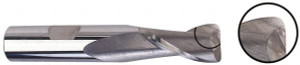 M.A. Ford 5/16" Diam 4 Flute Solid Carbide 0.02" Corner Radius End Mill Uncoated, 2-1/2" OAL, 13/16" LOC, 5/16" Shank Diam, 30° Helix, RH Cut, RH Flute, Centercutting 11131252 - 00427781