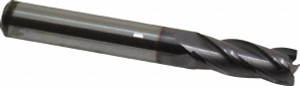 Niagara Cutter 5/16" Diam 4 Flute Solid Carbide 0.015" Corner Radius End Mill TiAlN Finish, 2-1/2" OAL, 13/16" LOC, 5/16" Shank Diam, 30° Helix, RH Cut, RH Flute, Centercutting 17007149 - 59470146