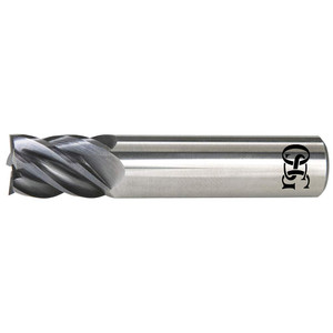 OSG VGM5 1/4" Diam 5-Flute Carbide 0.02" Corner Radius End Mill EXO Finish, 2" OAL, 3/8" LOC, 1/4" Shank Diam, 40° Helix, RH Cut, RH Flute, Centercutting VGM5-0048 - 13848338