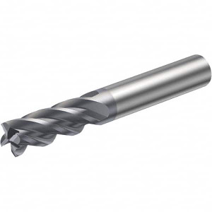 Sandvik Coromant 3.5mm Diam 4 Flute Solid Carbide 0.0051" Chamfer Width Corner Radius End Mill AlCrN Finish, 57mm OAL, 10mm LOC, 6mm Shank Diam, 37° Helix, RH Cut, RH Flute, Centercutting, 2.2441" Extended Reach 6260101 - 49554413