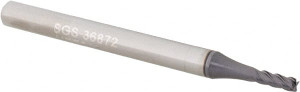 KYOCERA SGS 1/16" Diam 4 Flute Solid Carbide 0.005" Corner Radius End Mill Ti-NAMITE-X Finish, 1-1/2" OAL, 3/16" LOC, 1/8" Shank Diam, Variable° Helix, RH Cut, RH Flute, Centercutting 36872 - 45857356 KYOCERA SGS 1/16" Diam 4 Flute Solid Carbide 0.005" Corner Radius End Mill Ti-NAMITE-X Finish, 1-1/2" OAL, 3/16" LOC, 1/8" Shank Diam, Variable° Helix, RH Cut, RH Flute, Centercutting 36872 - 45857356