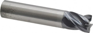 KYOCERA SGS 1/2" Diam 4 Flute Solid Carbide 0.025 to 0.03" Corner Radius End Mill AlTiN Finish, 2-1/2" OAL, 5/8" LOC, 1/2" Shank Diam, RH Cut, RH Flute 36517 - 74642034