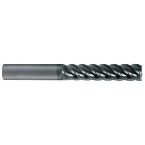 KYOCERA SGS 1/2" Diam 5 Flute Solid Carbide 0.03" Corner Radius End Mill AlTiN Finish, 3" OAL, 1-1/4" LOC, 1/2" Shank Diam, 45° Helix, RH Cut, RH Flute 32575 - 78222916