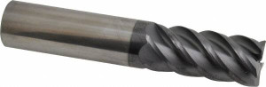 KYOCERA SGS 3/4" Diam 5 Flute Solid Carbide 0.03" Corner Radius End Mill AlTiN Finish, 4" OAL, 1-5/8" LOC, 3/4" Shank Diam, 45° Helix, RH Cut, RH Flute 32583 - 78222957