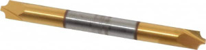 Accupro 0.062" Radius, 3/16" Diam, 2 Flute Solid Carbide Corner Rounding End Mill Double End, TiN Finish, 2" OAL, 3/16" Shank Diam 12179321 - 01177021