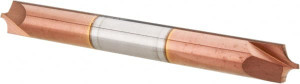 Accupro 0.1" Radius, 1/4" Diam, 2 Flute Solid Carbide Corner Rounding End Mill Double End, TiCN Finish, 2-1/2" OAL, 1/4" Shank Diam 12180343 - 08481061