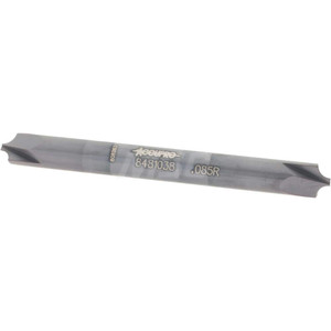 Accupro 0.085" Radius, 1/4" Diam, 2 Flute Solid Carbide Corner Rounding End Mill Double End, AlTiN Finish, 2-1/2" OAL, 1/4" Shank Diam 12180338 - 08481038