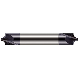 Harvey Tool 0.01" Radius, 1/8" Diam, 2 Flute Solid Carbide Corner Rounding End Mill Double End, AlTiN Finish, 1-1/2" OAL, 1/8" Shank Diam 46010-C3 - 80539752