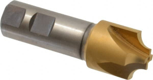 Hertel 5/16" Radius, 1-1/8" Diam, 4 Flute Cobalt Corner Rounding End Mill Single End, TiN Finish, 3-1/2" OAL, 7/8" Shank Diam 23092 - 79563029