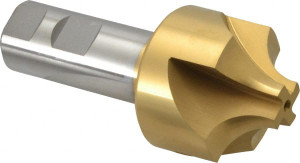 Hertel 5/8" Radius, 1-15/16" Diam, 4 Flute High Speed Steel Corner Rounding End Mill Single End, TiN Finish, 4-1/4" OAL, 1" Shank Diam 23100 - 79563052
