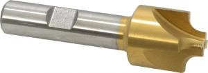 KEO 3/16" Radius, 7/8" Diam, 4 Flute High Speed Steel Corner Rounding End Mill Single End, TiN Finish, 2-15/16" OAL, 1/2" Shank Diam 14241 - 33018516
