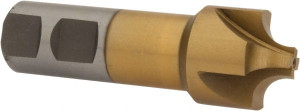 Value Collection 5/16" Radius, 1-1/8" Diam, 4 Flute High Speed Steel Corner Rounding End Mill Single End, TiN Finish, 3-1/4" OAL, 7/8" Shank Diam 183-6742 - 05208632