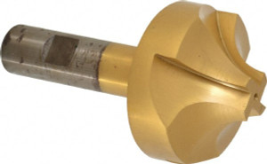 Value Collection 11/16" Radius, 2-1/4" Diam, 4 Flute High Speed Steel Corner Rounding End Mill Single End, TiN Finish, 4-1/8" OAL, 3/4" Shank Diam 183-6437 - 05208871
