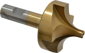 Value Collection 7/8" Radius, 2-1/2" Diam, 4 Flute High Speed Steel Corner Rounding End Mill Single End, TiN Finish, 4-1/2" OAL, 3/4" Shank Diam 183-6551 - 05208996