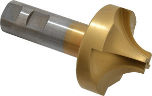 Value Collection 7/8" Radius, 2-1/2" Diam, 4 Flute High Speed Steel Corner Rounding End Mill Single End, TiN Finish, 4-1/2" OAL, 1" Shank Diam 183-6569 - 05209002
