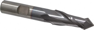 Cleveland 9/16" Diam, 1-1/8" LOC, 2 Flute, 90° Point Angle, High Speed Steel Drill Mill TiCN Finish, 3-1/8" OAL, 1/2" Shank Diam C40524 - 87406054