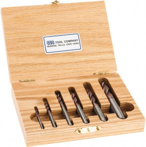 KYOCERA SGS 1/8 to 1/2", 4 Flute Square End Mill Set TiCN Coating, Solid Carbide, Single End, 1/8, 3/16, 1/4, 5/16, 3/8, 1/2" Shank Diam, Centercutting 39089 - 07300858