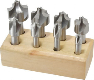 Value Collection 1/16 to 3/8", 4 Flute Corner Rounding End Mill Set Uncoated, Cobalt, Single End, 3/8 and 1/2" Shank Diam 723-6687 - 01831007