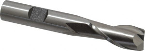 Cleveland 9/16" Diam, 1-1/4" LOC, 2 Flute High Speed Steel Keyway End Mill Spiral Flute, Uncoated, 1/2" Shank Diam, 3-3/8" OAL, 30° Helix, Centercutting C38926 - 87396297