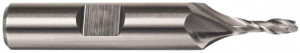 Cleveland 9/16" Diam, 1-1/4" LOC, 2 Flute High Speed Steel Keyway End Mill Spiral Flute, TiCN Finish, 1/2" Shank Diam, 3-3/8" OAL, 30° Helix, Centercutting C38970 - 87396677