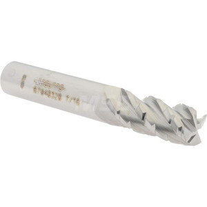 Accupro 7/16" Diam 4-Flute 40° Solid Carbide Square Roughing & Finishing End Mill Uncoated, 1" LOC, 2-3/4" OAL, 7/16" Shank Diam, Chipbreaker, Regular Length 12185431 - 67940320