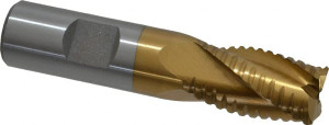 Value Collection 3/4" Diam 4-Flute 30° Cobalt Square Roughing & Finishing End Mill TiN Finish, 1-1/4" LOC, 3-1/2" OAL, 3/4" Shank Diam, Chipbreaker 724-5179 - 80270515