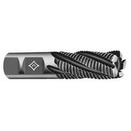 Cleveland 3/4" Diam, Coarse Pitch, 3/4" LOC, 4 Flute Powdered Metal Roughing Square End Mill TiN Finish, 3" OAL, 3/4" Shank Diam, Single End, 30° Helix C32224 - 87425237