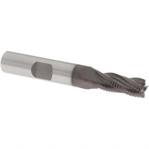 OSG 5/16" Diam, Fine Pitch, 3/4" LOC, 4 Flute Cobalt Roughing Square End Mill TiAlN Finish, 2-1/2" OAL, 3/8" Shank Diam, Single End, 30° Helix 4559411 - 75020651