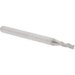 Accupro 5/64" Diam, 1/4" LOC, 1/8" Shank Diam, 1-1/2" OAL, 3 Flute Solid Carbide Square End Mill Single End, Uncoated, Spiral Flute, 30° Helix Angle, Centercutting, Right Hand Cut, Right Hand Flute, Regular Length 6/431070 - 09653361