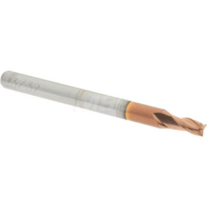 Accupro 3/32", 3/16" LOC, 1/8" Shank Diam, 1-1/2" OAL, 3 Flute, Solid Carbide Square End Mill Single End, TiCN Finish, Spiral Flute, 30° Helix, Centercutting, Right Hand Cut, Right Hand Flute 12182155 - 09798380