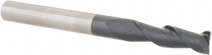 Accupro 3/16", 5/8" LOC, 3/16" Shank Diam, 2" OAL, 2 Flute, Solid Carbide Square End Mill Single End, AlTiN Finish, Spiral Flute, 40° Helix, Centercutting, Right Hand Cut, Right Hand Flute 12181304 - 81992505