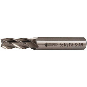 Accupro 5/16", 3/4" LOC, 3/8" Shank Diam, 2-1/2" OAL, 4 Flute, Powdered Metal Square End Mill Single End, Uncoated, Spiral Flute, 30° Helix, Centercutting, Right Hand Cut, Right Hand Flute 39458 - 55172118