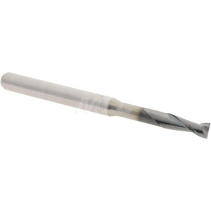 Accupro 0.1", 0.3" LOC, 1/8" Shank Diam, 1-1/2" OAL, 2 Flute, Solid Carbide Square End Mill Single End, AlTiN Finish, Spiral Flute, 30° Helix, Centercutting, Series Miniature 6500712 - 64536188