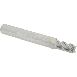 Accupro 13/64", 3/8" LOC, 1/4" Shank Diam, 2" OAL, 4 Flute, Solid Carbide Square End Mill Single End, Uncoated, Spiral Flute, 40° Helix, Centercutting, Right Hand Cut, Right Hand Flute 12182781 - 07765688