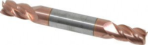 Accupro 7mm, 12mm LOC, 8mm Shank Diam, 63mm OAL, 4 Flute, Solid Carbide Square End Mill Double End, TiCN Finish, Spiral Flute, 40° Helix, Centercutting, Right Hand Cut, Right Hand Flute 12185222 - 62003108