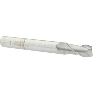 Accupro 1/2", 1" LOC, 1/2" Shank Diam, 4" OAL, 2 Flute, Solid Carbide Square End Mill Single End, Uncoated, Spiral Flute, 40° Helix, Centercutting, Right Hand Cut, Right Hand Flute 12181821 - 87810016