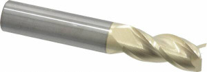 Accupro 7/16", 1" LOC, 7/16" Shank Diam, 2-3/4" OAL, 3 Flute, Solid Carbide Square End Mill Single End, ZrN Finish, Spiral Flute, 37° Helix, Centercutting, Right Hand Cut, Right Hand Flute 35043716C5 - 65250128