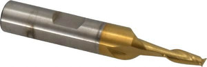 Cleveland 5/32", 7/16" LOC, 3/8" Shank Diam, 2-3/8" OAL, 2 Flute, Cobalt Square End Mill Single End, TiN Finish, Spiral Flute, 30° Helix, Centercutting, Right Hand Cut, Right Hand Flute, Series HGC-2 C32499 - 87376638