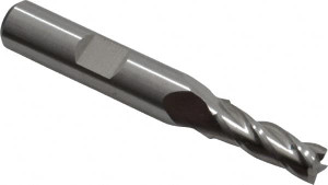 Cleveland 17/64", 3/4" LOC, 3/8" Shank Diam, 2-1/2" OAL, 4 Flute, High Speed Steel Square End Mill Single End, Uncoated, Spiral Flute, 30° Helix, Centercutting, Right Hand Cut, Right Hand Flute, Series HG-4C C33147 - 87378030